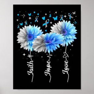 Faith Hope Liebe Niedlich Daisy Diabetes Awareness Poster