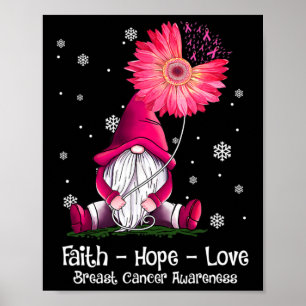 Faith Hope Liebe Nome Pink Sunflower Breast Cancer Poster
