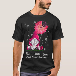 Faith Hope Liebe Nome Pink Sunflower Breast Cancer T-Shirt