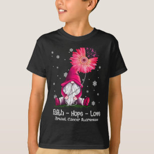 Faith Hope Liebe Nome Pink Sunflower Breast Cancer T-Shirt