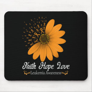 Faith Hope Liebe Orange Ribbon Blood Cancsupport Mousepad