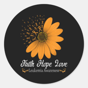 Faith Hope Liebe Orange Ribbon Blood Cancsupport Runder Aufkleber