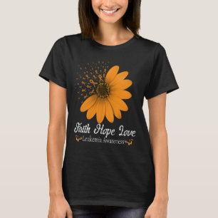 Faith Hope Liebe Orange Ribbon Blood Cancsupport T-Shirt