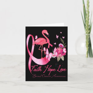 Faith Hope Liebe Pink Flamingo Ribbon Brustkrebs Karte