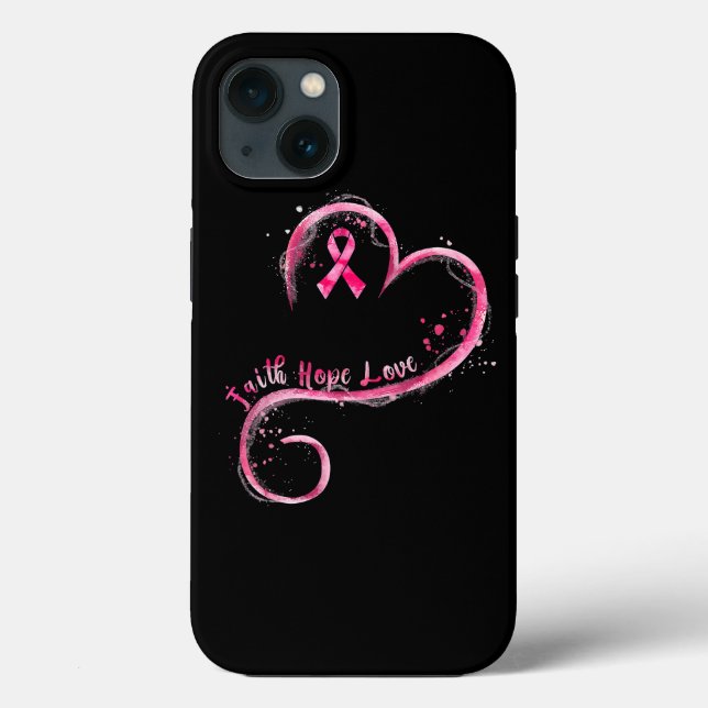Faith Hope Liebe Pink Ribbon Brustkrebs Auswarenes Case-Mate iPhone Hülle (Rückseite)