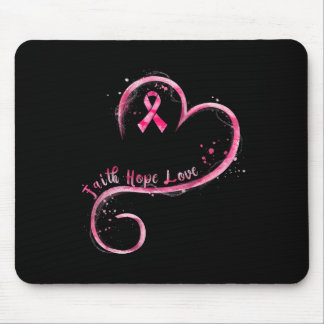 Faith Hope Liebe Pink Ribbon Brustkrebs Auswarenes Mousepad