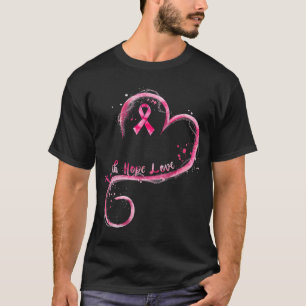 Faith Hope Liebe Pink Ribbon Brustkrebs Auswarenes T-Shirt
