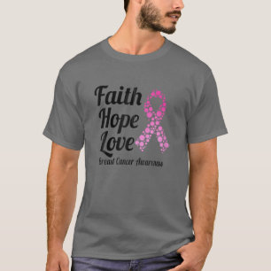 Faith Hope Liebe Pink Ribbon Brustkrebs Auswarenes T-Shirt