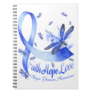 Faith Hope Liebe Pompe Disease Awareness Dragonfly Notizblock