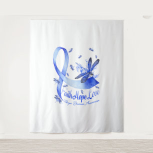 Faith Hope Liebe Pompe Disease Awareness Dragonfly Wandteppich