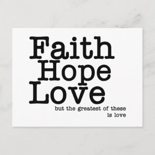 Faith Hope Liebe Postcard Postkarte