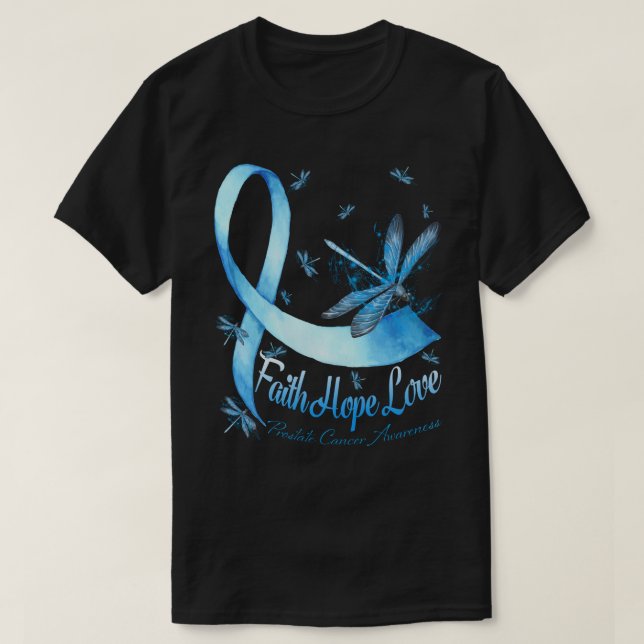 Faith Hope Liebe Prostate Cancer Awareness Dragonf T-Shirt (Design vorne)