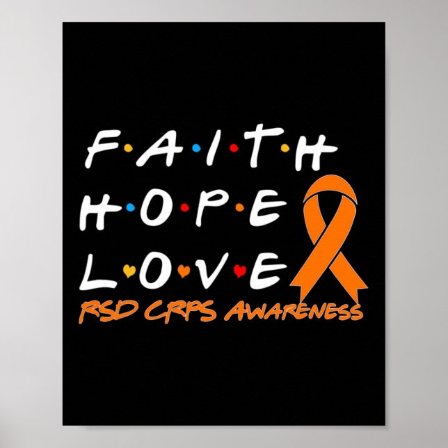 Faith Hope Liebe Rsd Crps Bewusstsein Poster (Vorne)