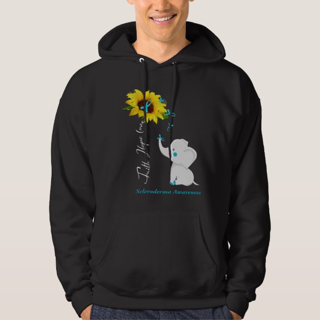 Faith Hope Liebe Scleroderma Bewusstsein Hoodie (Vorderseite)
