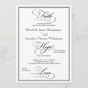 Faith Hope Liebe Script Wedding Einladung