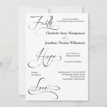 Faith Hope Liebe Script Wedding Einladung