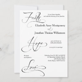 Faith Hope Liebe Script Wedding Einladung