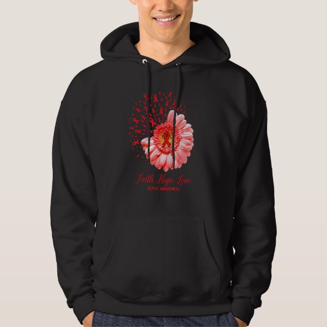 Faith Hope Liebe Sepsis Awareness Survivor Kämpfen Hoodie (Vorderseite)