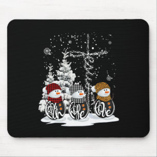 Faith Hope Liebe Snowman Christlich Fun Christmas  Mousepad