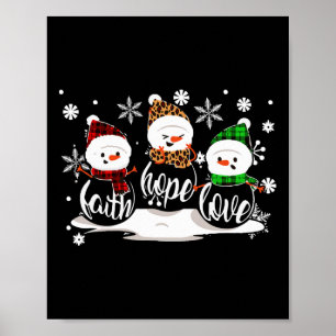 Faith Hope Liebe Snowman Christmas Pajama Niedlich Poster