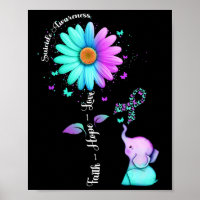 Faith Hope Liebe Sonnenblume Elefant Suicide Aware