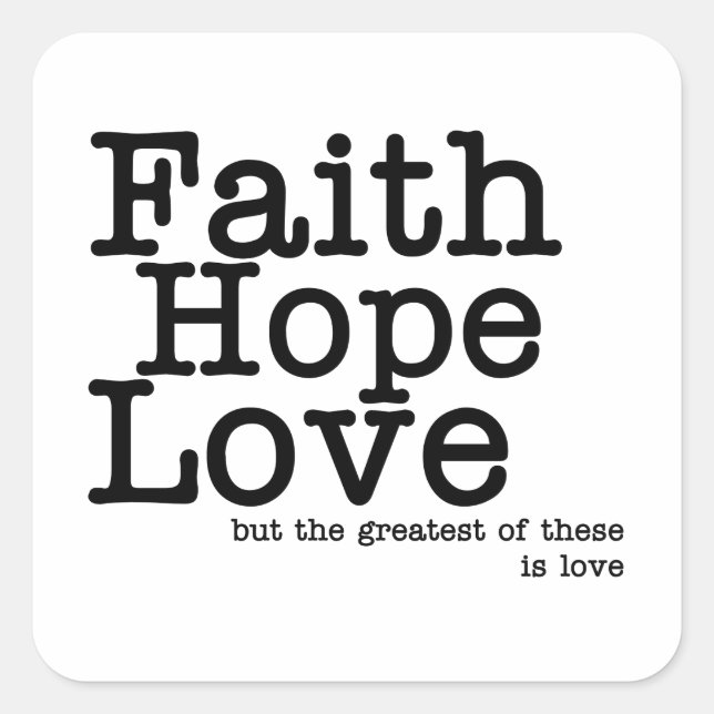 Faith Hope Liebe Stickers (Vorderseite)