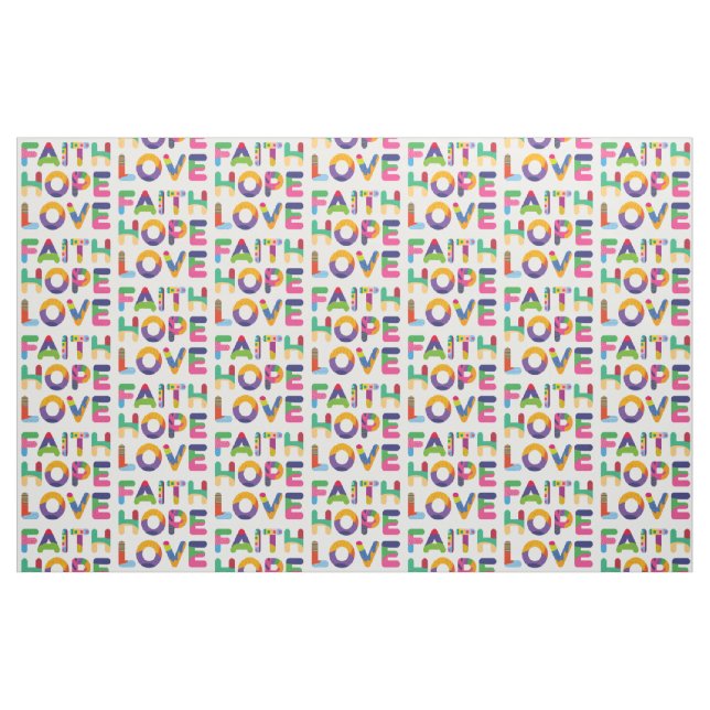 Faith Hope Liebe Stoff (Fat Quarter (45,7 x 55,9 cm))