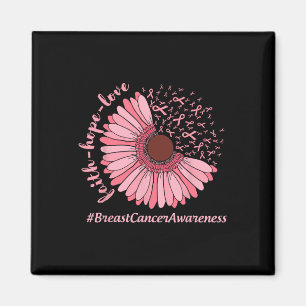 Faith Hope Liebe Sunflower Ribbon Brustkrebs Awa Magnet