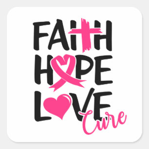 Faith Hope Liebe T - Shirt Schlüsselanhänger But Quadratischer Aufkleber