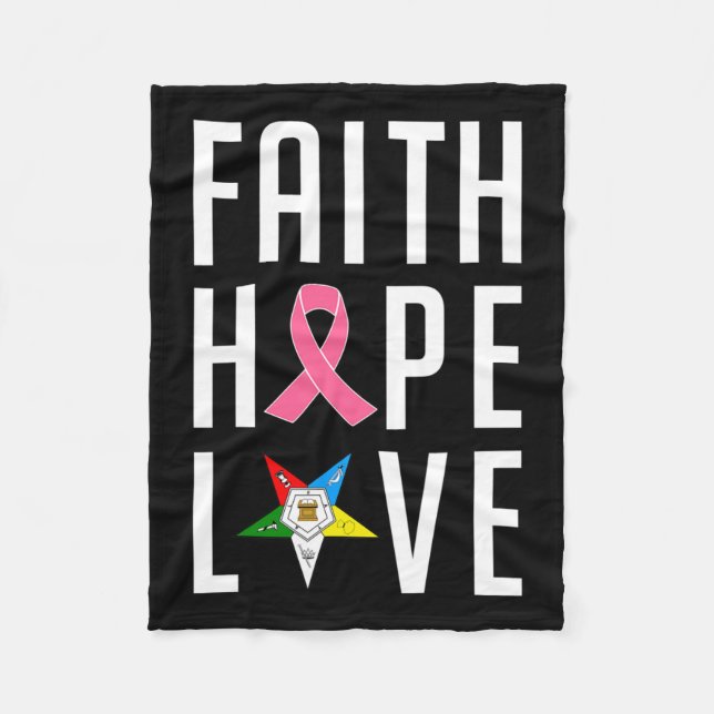 Faith Hope Liebe The Eastern Star Breast Cancer Aw Fleecedecke (Vorderseite)