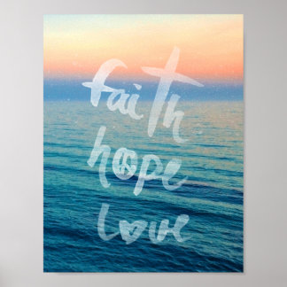 Faith Hope Liebe Typografie Poster