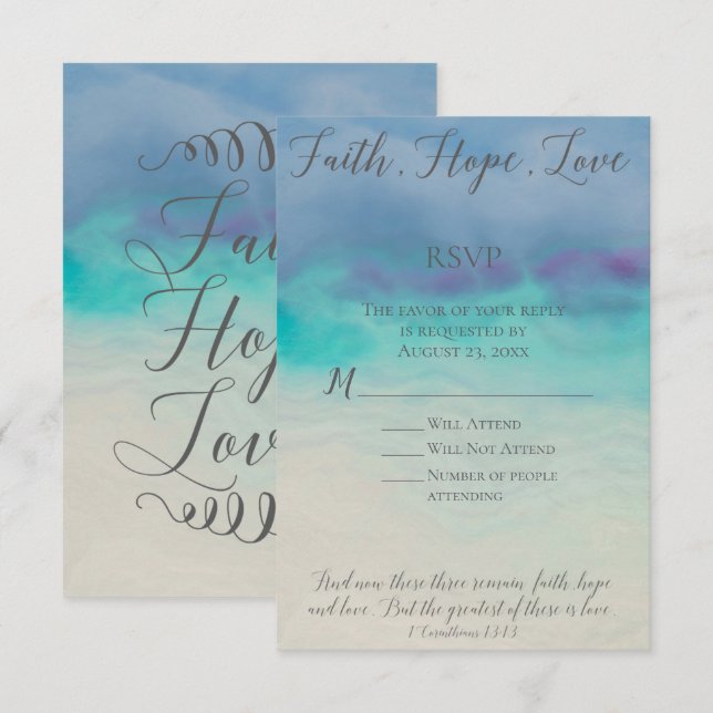 Faith Hope Liebe UAWG Reply Card Einladung (Vorne/Hinten)