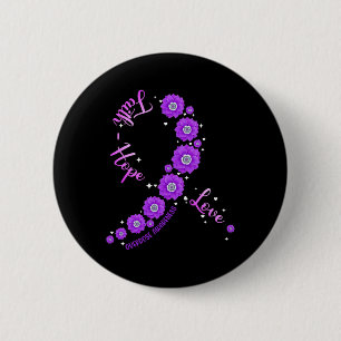 Faith Hope Liebe Überdosis Awareness Ribbon Blume Button