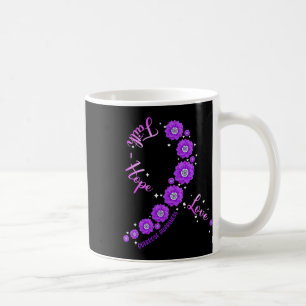 Faith Hope Liebe Überdosis Awareness Ribbon Blume  Kaffeetasse
