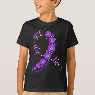 Faith Hope Liebe Überdosis Awareness Ribbon Blume  T-Shirt