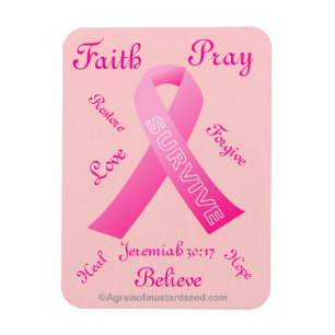 Faith Hope Liebe Überleben Rosa Ribbon Magnet