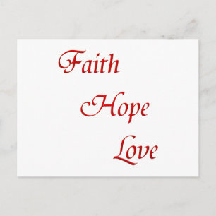 Faith Hope Liebe (Virtues Products) Postkarte