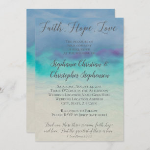 Faith Hope Liebe Watercolor Bible Verse Hochzeit Einladung