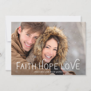 Faith Hope Liebe   Weihnachts-Foto Feiertagskarte