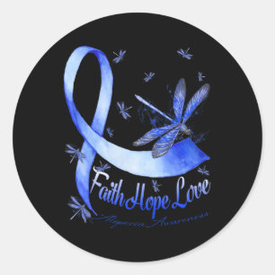 Faith Hope Love Alopecia Awareness Draquelly Runder Aufkleber