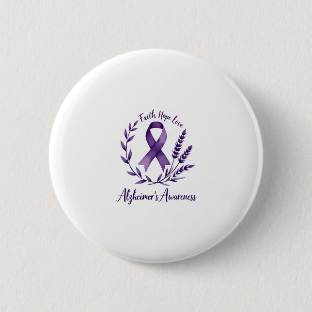 Faith Hope Love Alzheimer's Awareness Dragonfly (1 Button (Vorderseite)