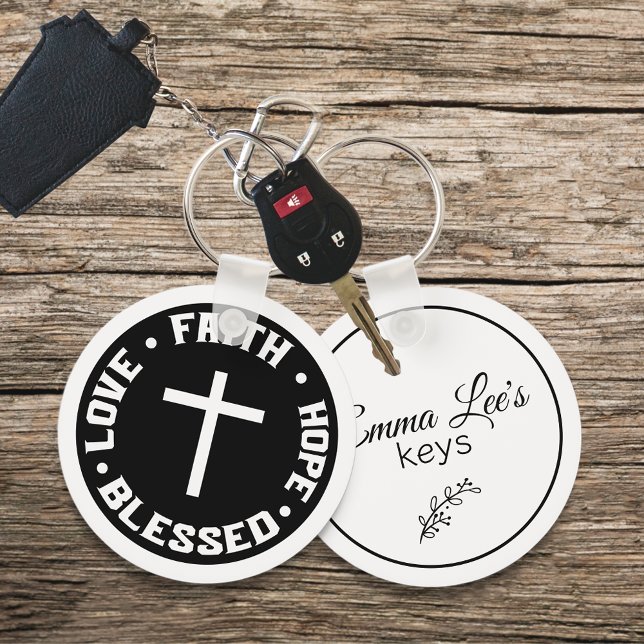 Faith Hope Love Blessed Christian Quote Custom Schlüsselanhänger (Von Creator hochgeladen)