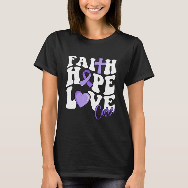 Faith Hope Love Cure Puple Ribbon Rett Wa-Syndrom T-Shirt (Vorderseite)