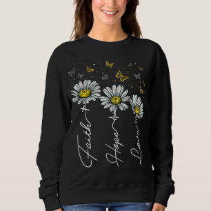 Faith Hope Love Daisy Butterfly Jesus Christian Cl Sweatshirt