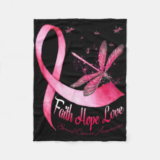 Faith Hope Love Draquelly Breast Cancer Awareness Fleecedecke