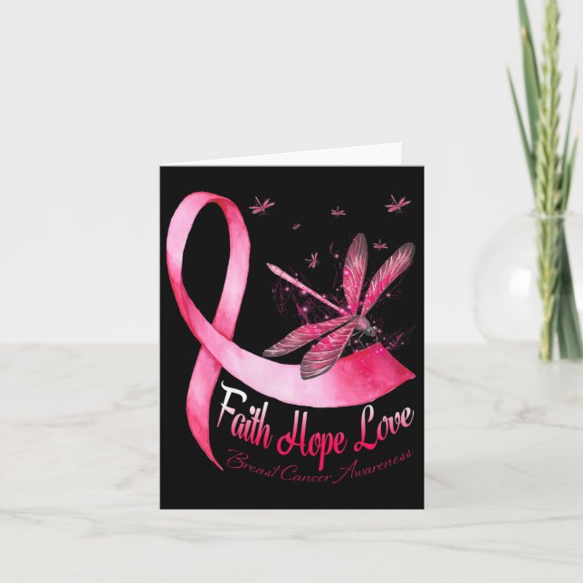Faith Hope Love Draquelly Breast Cancer Awareness Karte (Vorderseite)