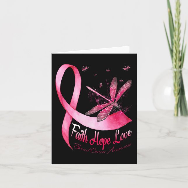 Faith Hope Love Draquelly Breast Cancer Awareness Karte (Vorderseite)
