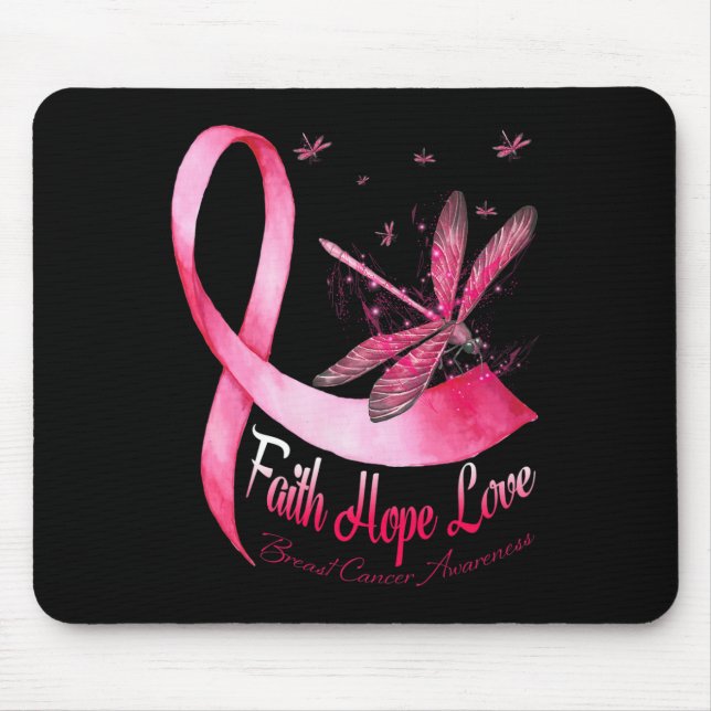 Faith Hope Love Draquelly Breast Cancer Awareness Mousepad (Vorne)