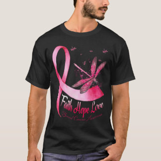 Faith Hope Love Draquelly Breast Cancer Awareness T-Shirt