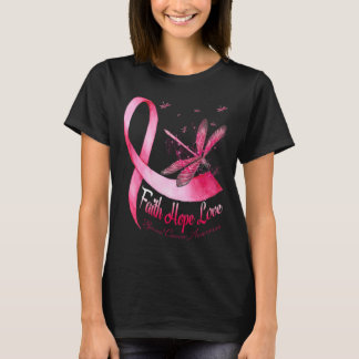 Faith Hope Love Draquelly Breast Cancer Awareness T-Shirt